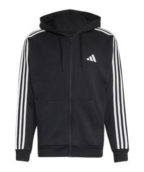 adidas Essentials 3-Stripes French Terry Kapuzenjacke Schwarz - schwarz