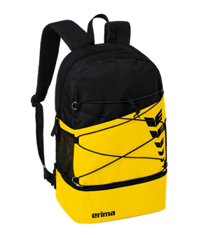 Erima Six Wings Rucksack mit Bodenfach Gelb Schwarz - gelb