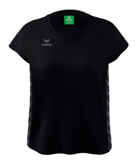 Erima Team Essential T-Shirt Damen Schwarz Grau - schwarz