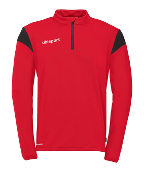 uhlsport Squad 27 HalfZip Sweatshirt Rot Schwarz F62 - rot