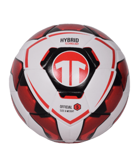Cawila Fussball 11teamsports |  Hybrid Technology | Größe 5 Weiss Rot - weiss