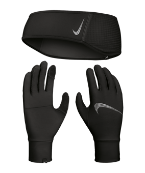 Nike Essential Stirnband Handschuh Set Damen F082 - schwarz