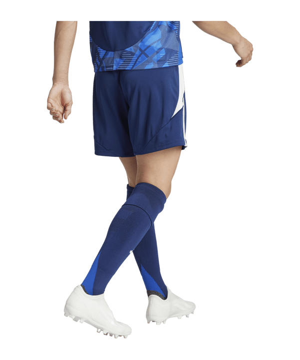 adidas Tiro 24 Short Damen Blau Weiss - blau