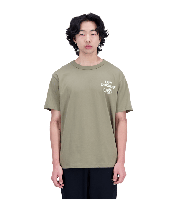 New Balance Essentials Logo T-Shirt Grün FCGN - gruen