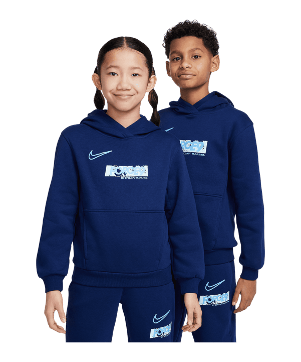 Nike Club Fleece Erling Haaland Hoody Kids Blau F492