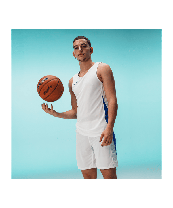 Nike Team Basketball Stock Short Weiss Blau F102 - weiss
