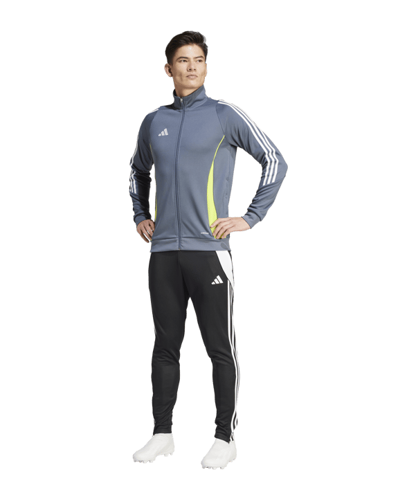 adidas Tiro 24 Trainingsjacke Grau Gelb - grau
