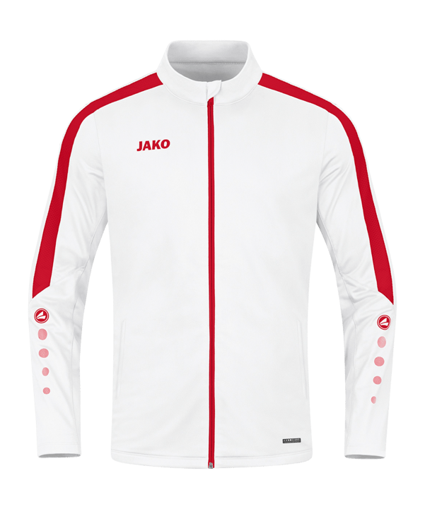 JAKO Power Polyesterjacke Weiss Rot F004