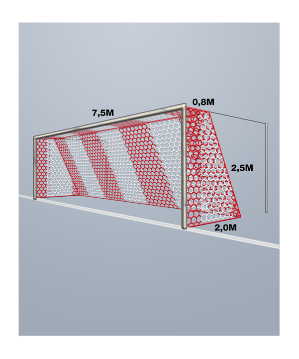 Cawila Tornetz 4MM HEX120 7,5x2,5m 0,8x2m RotWeiss | - rot