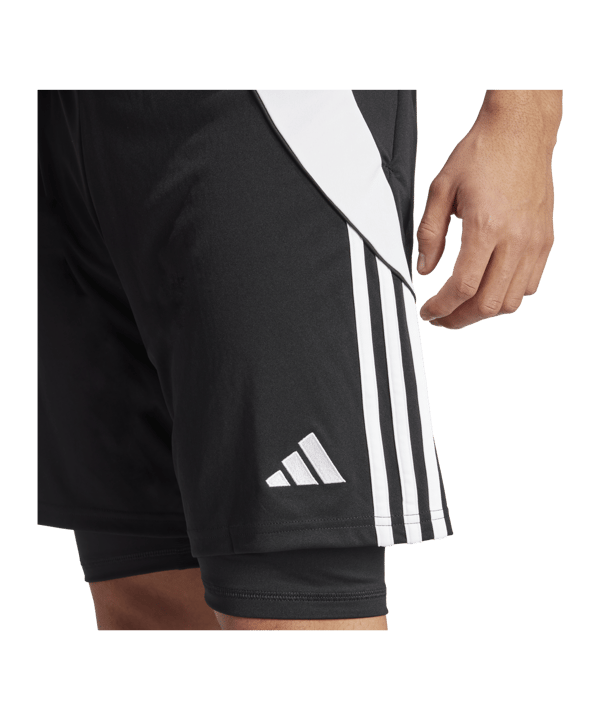 adidas Tiro 24 2in1 Short Schwarz Weiss - schwarz