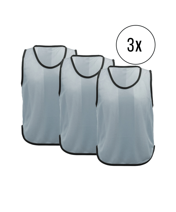Cawila Trainingsleibchen UNI 3er Set Grau | Leibchen Fußball - grau