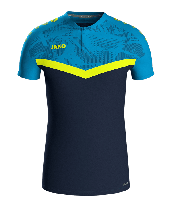JAKO Iconic Poloshirt Blau Gelb F914