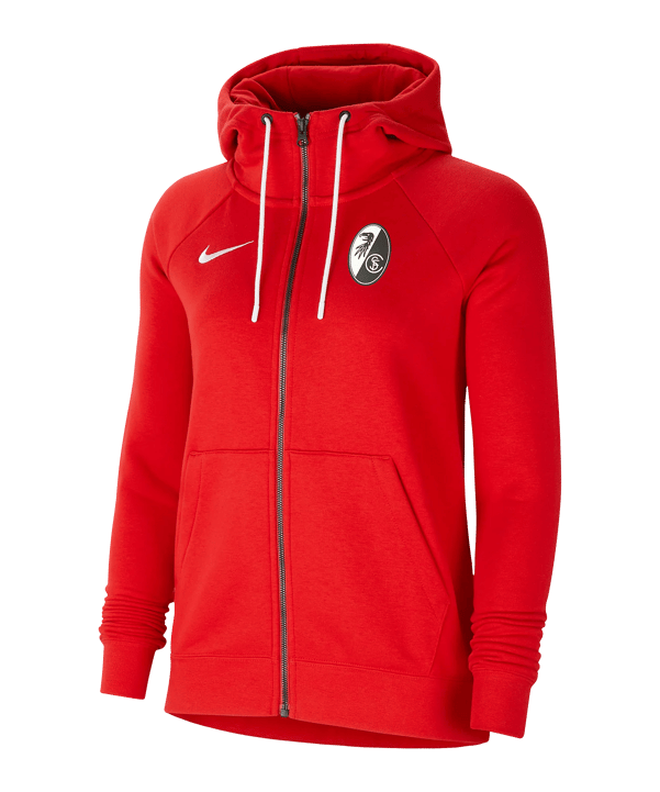 Nike SC Freiburg Fleece Kapuzenjacke Damen Rot - rot