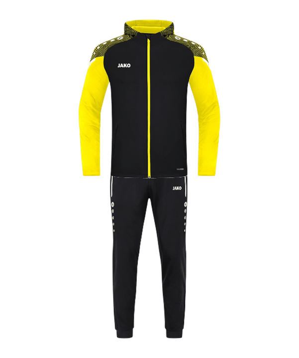 JAKO Performance Trainingsanzug mit Kapuze Schwarz Gelb F808