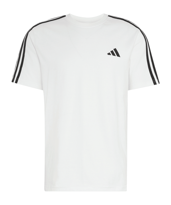 adidas Essentials 3-Stripes Single Jersey Left Chest Branded T-Shirt Weiß