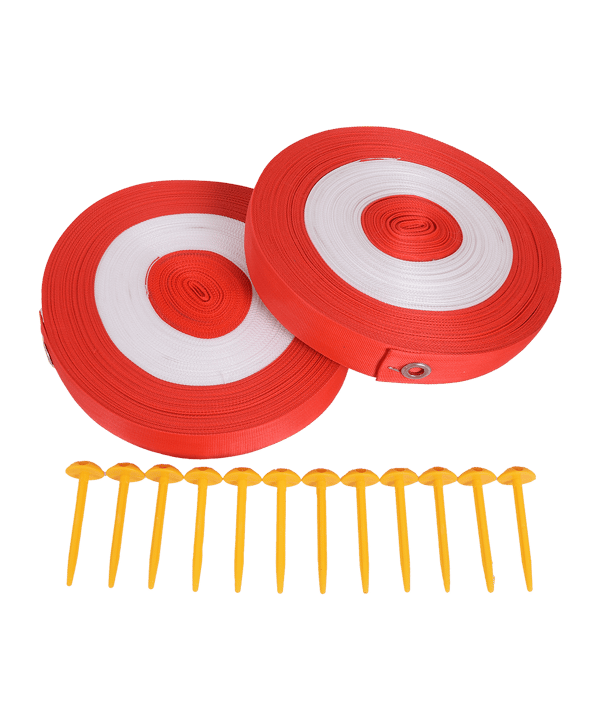 Cawila ACADEMY Spielfeldmarkierung 25x20m | | Rot-Weiss | FUNINO Markierungsgurte - rot