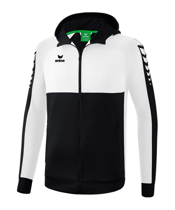 Erima SIX WINGS Kapuzenjacke Schwarz Weiss