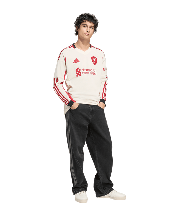 adidas FC Liverpool Trikot langarm Away 2025/2026 Weiß - weiss