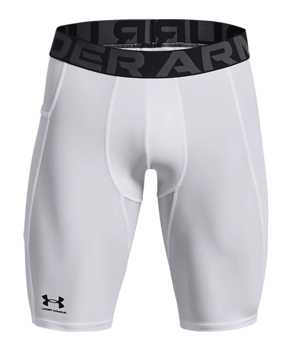 Under Armour HeatGear Long Short Weiss F100 - weiss