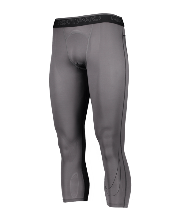 Nike Pro Dri-FIT 3/4 Tight Grau Schwarz F068 - grau
