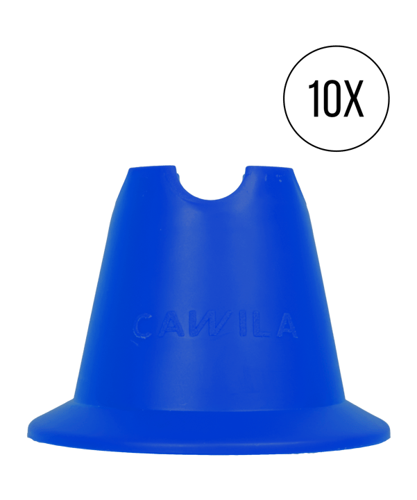 Cawila Mini-Pylone | Trainingskegel | Minihürden |  | 10er Set | Blau - blau