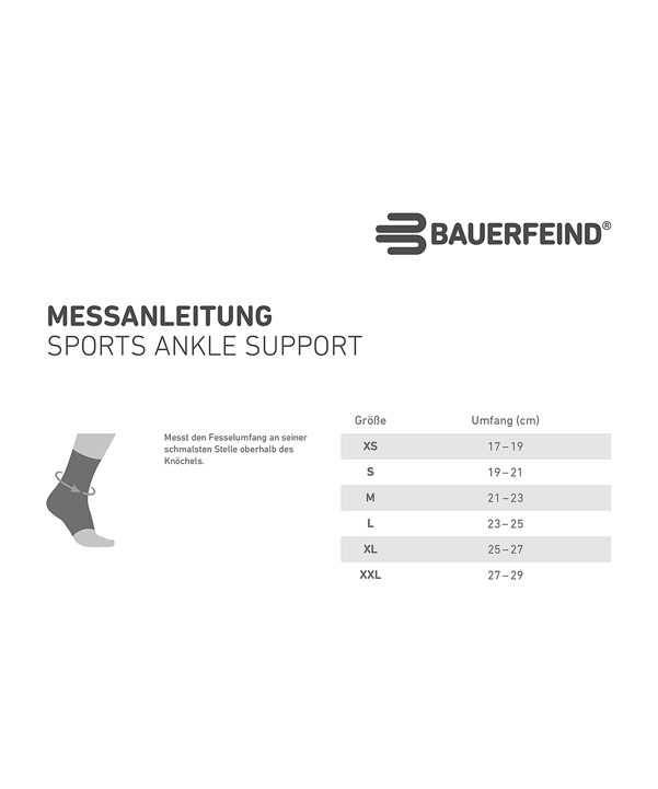 Bauerfeind Sports Ankle Support (Rechts) Bandage Schwarz - schwarz