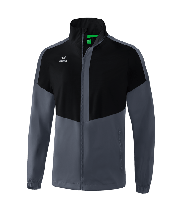 Erima Squad Regenjacke Kids Schwarz Grau - schwarz