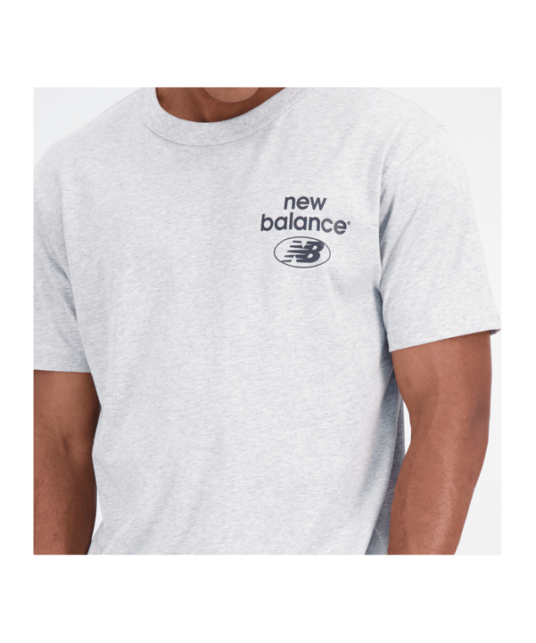 New Balance Essentials Logo T-Shirt Grau FAG - grau