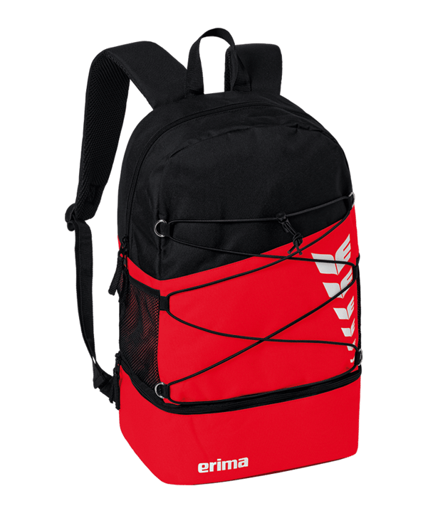 Erima Six Wings Rucksack mit Bodenfach Rot Schwarz
