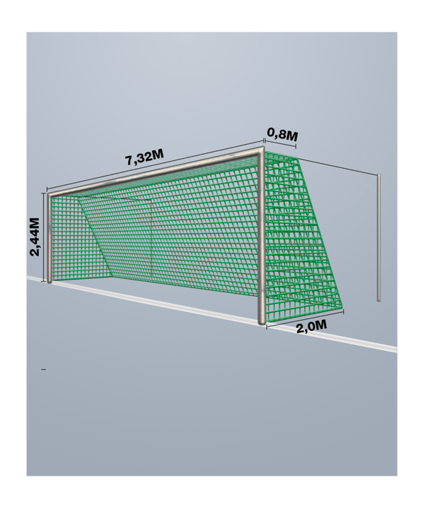 Cawila Tornetz 7,50x2,50m | Tiefe 0,8x2,0m |  | Maschenweite 12cm | Stärke 4mm | grün - gruen