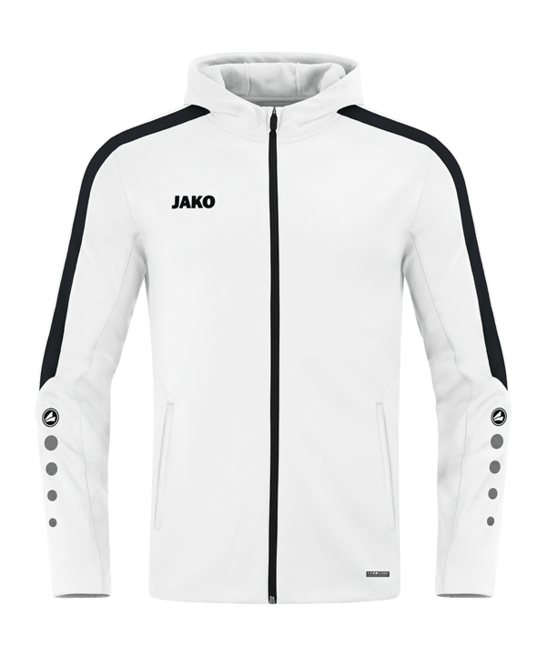 JAKO Power Kapuzenjacke Kids Weiss Schwarz F000