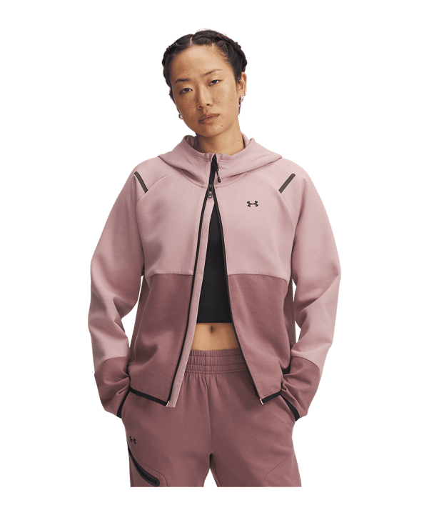 Under Armour Unstoppable Fleece Kapuzenjacke Damen Rosa F673