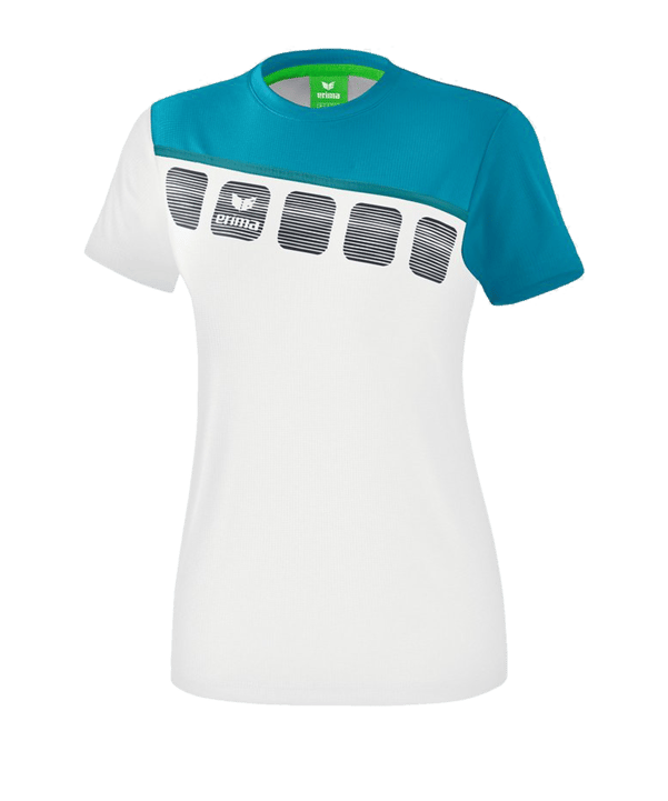 Erima 5-C T-Shirt Damen Weiss Blau