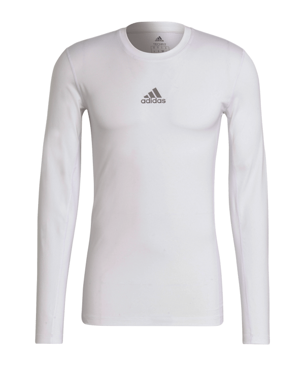 adidas Techfit Shirt langarm Weiss - weiss