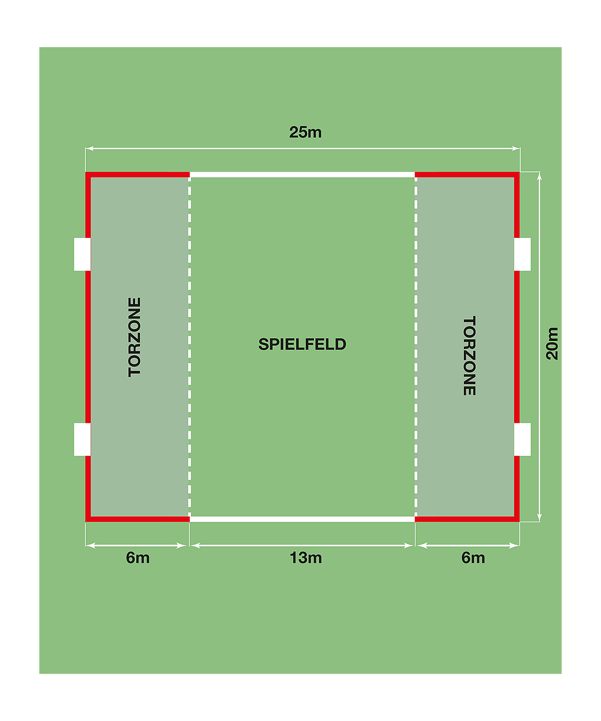 Cawila ACADEMY Spielfeldmarkierung 25x20m | | Rot-Weiss | FUNINO Markierungsgurte - rot