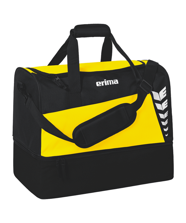 Erima Six Wings Sporttasche mit Bodenfach Gr. S Gelb Schwarz - gelb