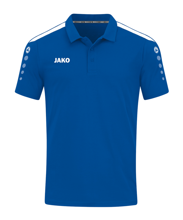 JAKO Power Poloshirt Blau Weiss F400