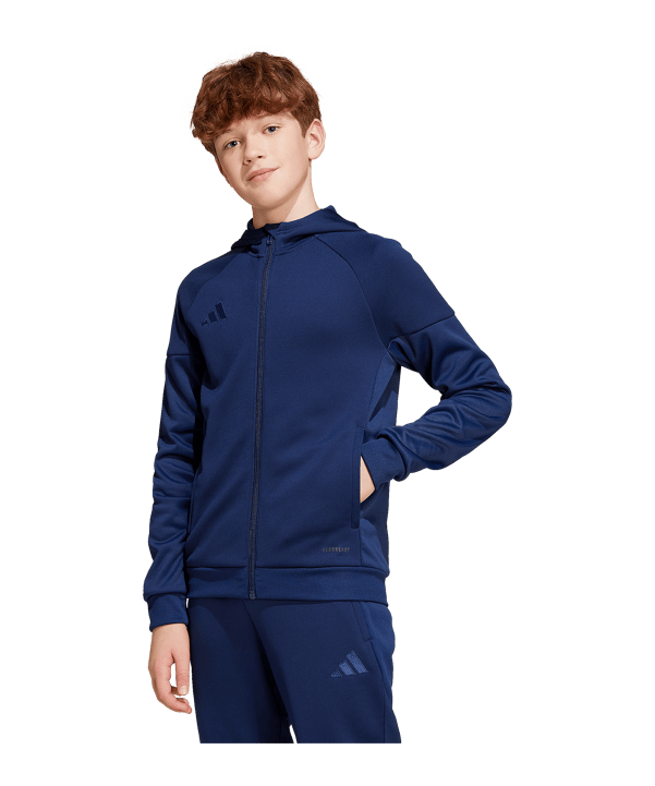 adidas Tiro 25 Travel Kapuzenjacke Kids Blau - blau