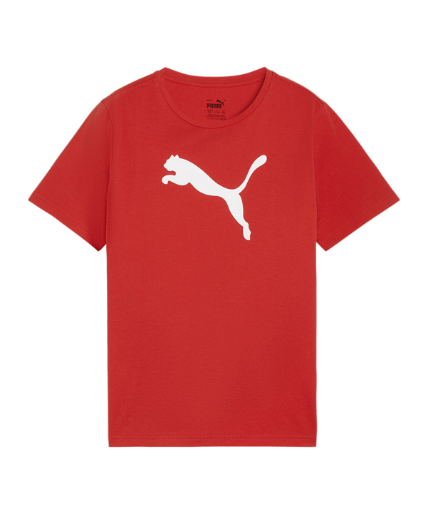 PUMA teamRISE Logo Trainingshirt Kids Rot F01 PUMA teamRISE Logo Trainingshirt Kids Rot F01