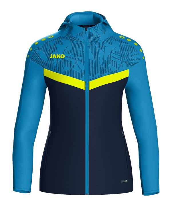 JAKO Icon Kapuzenjacke Damen Blau Gelb F914