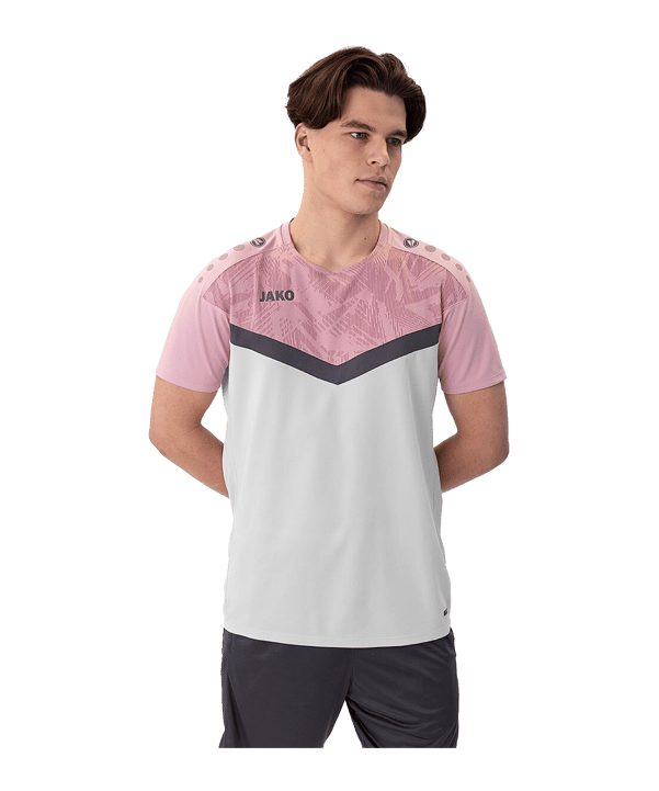 JAKO Iconic T-Shirt Grau Pink F851