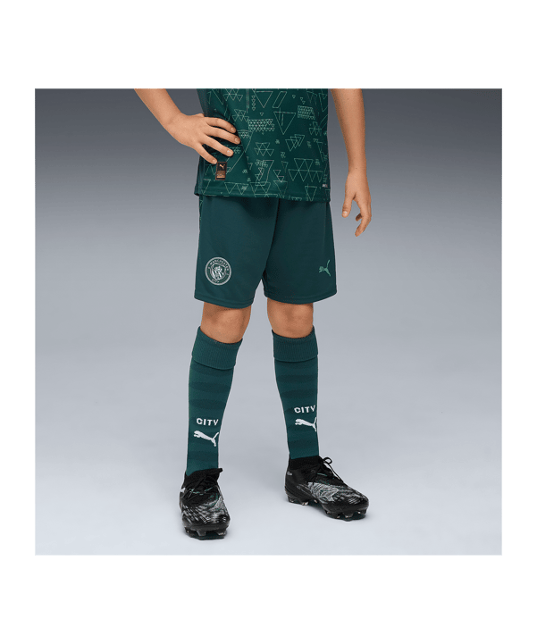 PUMA Manchester City Replica Short Kids Grün F04 - gruen