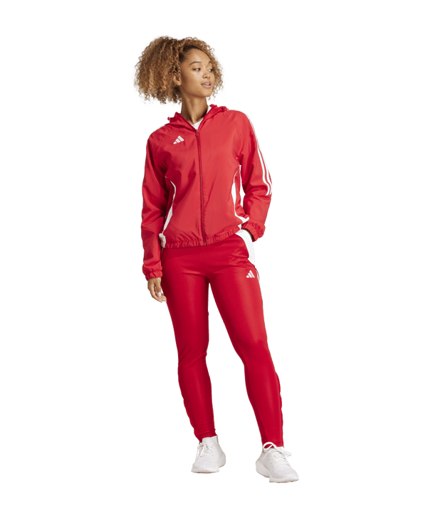 adidas Tiro 24 Windbreaker Damen Rot Weiss - rot