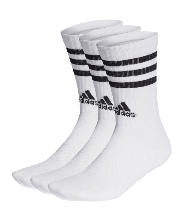 adidas 3S Cush Crew 3er Pack Socken Weiss - weiss