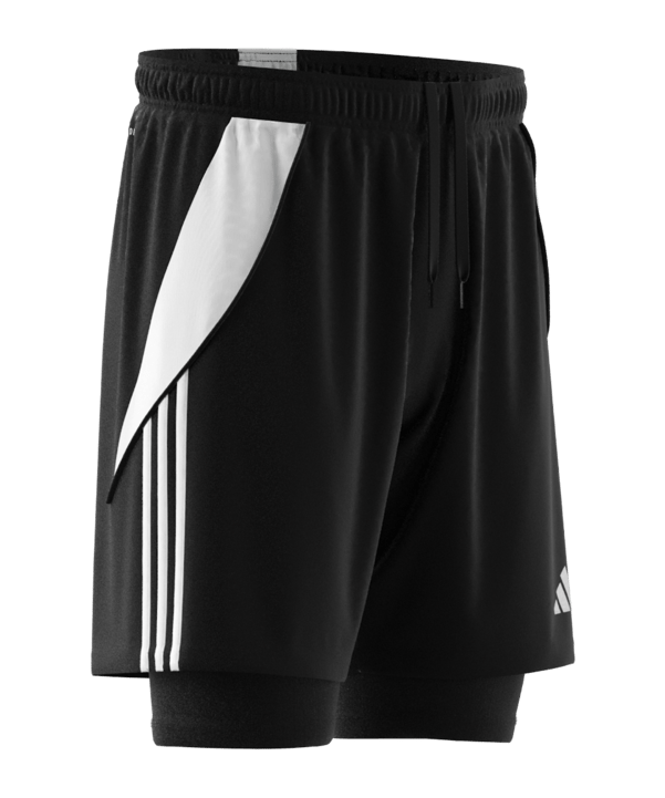 adidas Tiro 24 2in1 Short Schwarz Weiss - schwarz