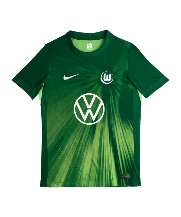 Nike VfL Wolfsburg Trikot Home 2025/2026 Kids Grün F341 - gruen