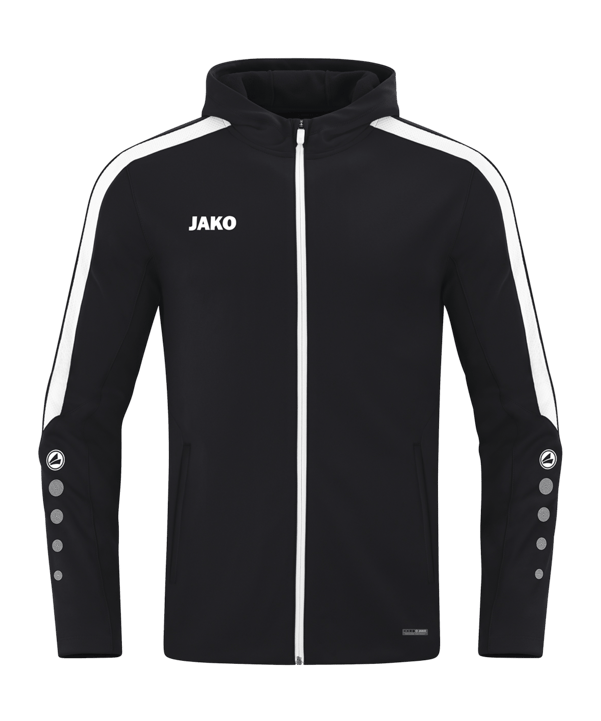 JAKO Power Kapuzenjacke Kids Schwarz Weiss F800