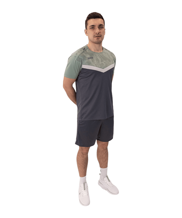 JAKO Icon T-Shirt Grau Grün F852 | - grau