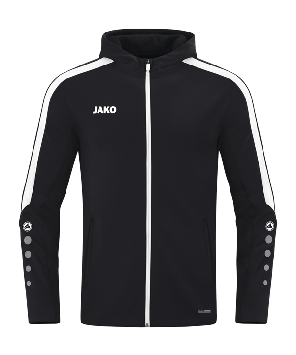 JAKO Power Kapuzenjacke Schwarz Weiss F800