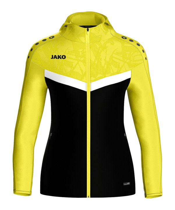 JAKO Iconic Kapuzenjacke Damen Schwarz Gelb F808